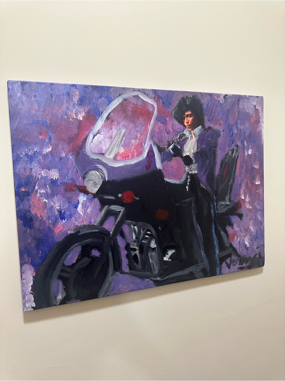 Prince Purple Motorcycle Rider Canvas Art Wall Painting 24x18 1/1